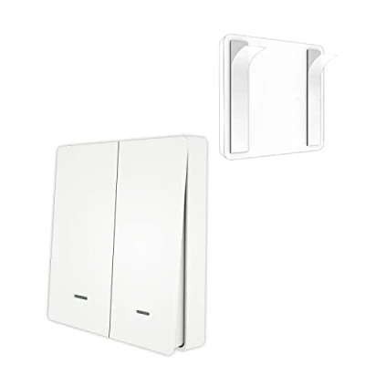 Image de MOES Tuya Zigbee Interrupteur de scène sans fil, alimenté par piles bouton mécaniques, réalise une domotique intelligente, 2 gang [Tuya Hub requis]
