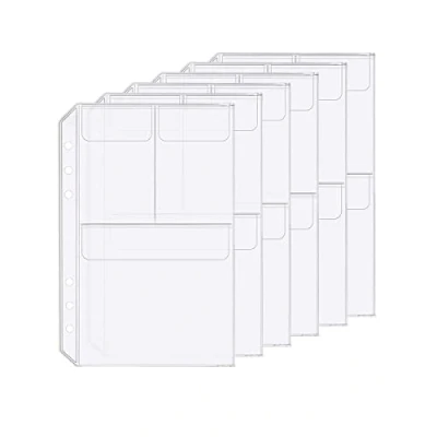 Image de Accessoire pour classeur à anneaux en D Pochettes perforées Séparateur Règle Onglet Index (Trois poches, A5)