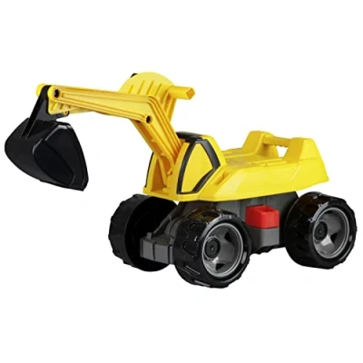 Image de Lena Bagger GIGA Trucks Pro X, Pelleteuse à Sable géante puissante env. 68 cm, véhicule 360 degrés Monter sur Le siège, pour Enfants partir de 3 Ans, 02144, Jaune