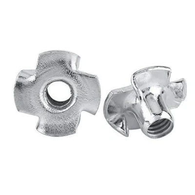 Image de Ecrous en T 4 Griffes Acier Zingué pour Travail du Bois Meubles(M4 x 50pcs)