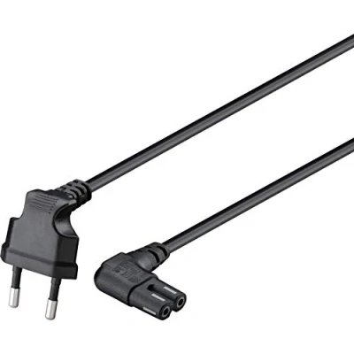 Image de Câble d&#039;alimentation Qbulk Euro à 2 broches C7 Sonos angl blk 3m en vrac