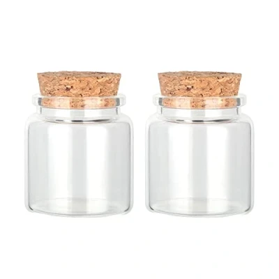 Image de Magic Season Bouteilles en Verre Rondes Décoratives avec Bouchons Liège (2 pièces / 50 ml)