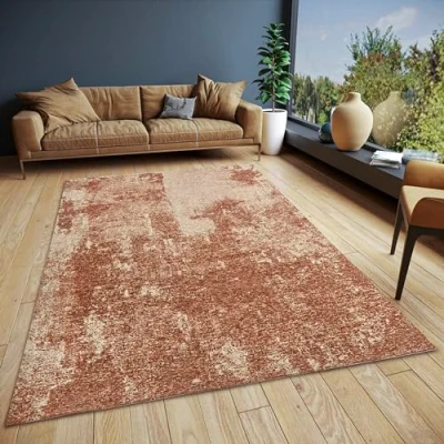 Image de HANSE Home Kulo Tapis de Salon tissé à Plat Design Vintage, Dessous antidérapant, qualité supérieure, pour Salon, Chambre Coucher, Salle Manger, Couloir, Marron, 75 x 150 cm