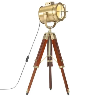 Image de Lampadaire vidaXL Bois de manguier massif 69 cm Abat jour pivotant E27