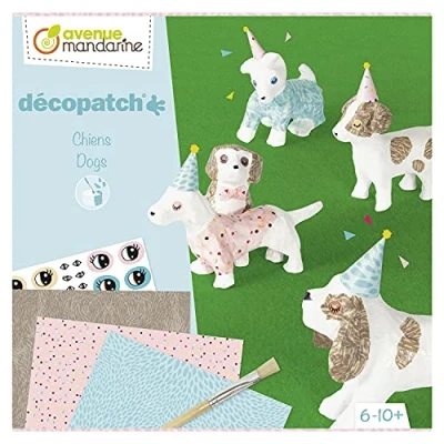 Image de Avenue Mandarine KC134C Coffret créatif Technique Décopatch À partir de 6 Ans Chiens