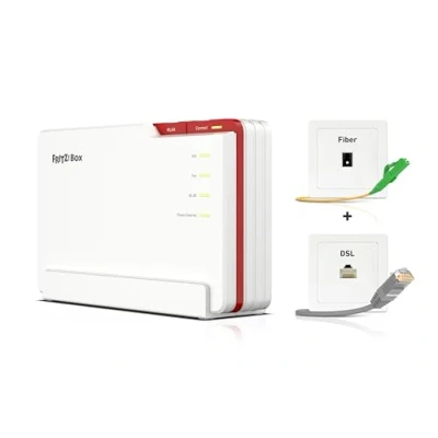 Image de AVM FRITZ!Box 5690 Pro Routeur Wi Fi 7 Premium avec tribande (2,4 GHz, 5 6 GHz) jusqu&#039;à 18,5 Gbit/s, pour fibre optique et connexions DSL, maille Fi, base DECT, version allemande)