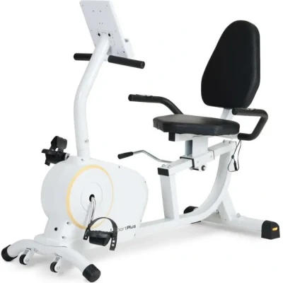 Image de SportPlus Newest edition Vélo d&#039;appartement couché avec 24 niveaux &amp; 6 programmes d&#039;entraînement, écran support pour tablette, max 100 kg