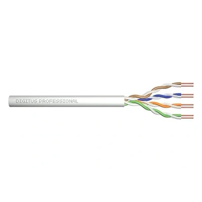 Image de DIGITUS 305 m Cat 6 Câble réseau U UTP Simplex BauPVO Eca Gaine PVC 250 MHz CCA AWG 23/1 Compatible PoE+ LAN de pose Ethernet Gris