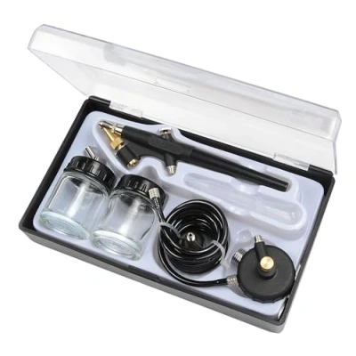 Image de Michelin Kit Aérographe Compact avec Tuyau, 2 Bidons de Peinture, Mallette Transport incluse, Pression Maximale 1 Bar, Noir