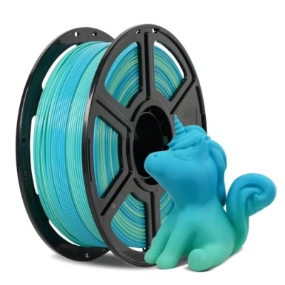 Image de FLASHFORGE Filament pour Imprimante 3D Changement de Couleur Dégradé PLA 1.75mm, Bobine 1KG (2.2lbs), Précision dimensionnelle +/ 0.02mm, Meilleure ténacité &amp; Pas nouage (Jaune&amp;Bleu)