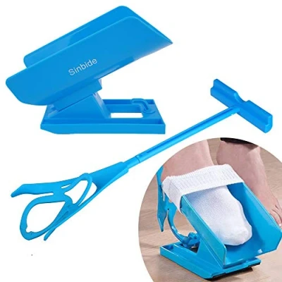 Image de Enfile Bas et Chaussettes Aide à mettre on off Sock Slider Kit Chaussette Pas de flexion Stretching Blessures sans se Pencher Helper Enfiler