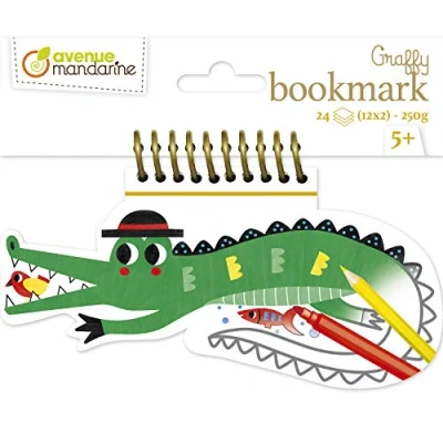 Image de Avenue Mandarine GY116C Un carnet de coloriage Graffy Bookmark 24 marques pages À partir 5 ans CROCODILE
