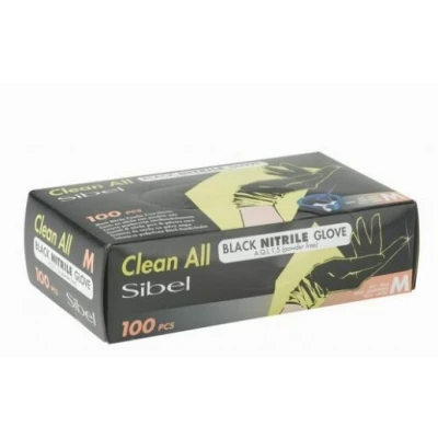 Image de Clean All Gants Nitrile Aql 1,5 Noir Medium