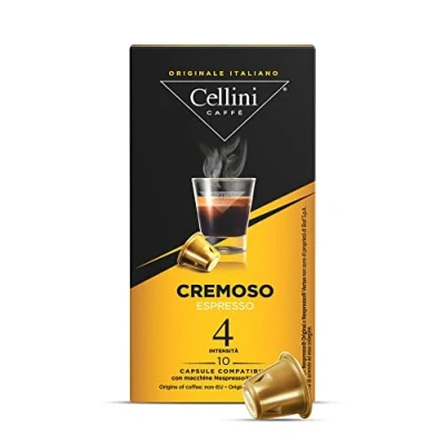 Image de Capsules de café Cellini compatibles Nespresso crémeuses 100pcs avec des notes sucrées et fruitées