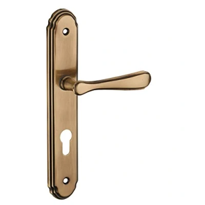 Image de THIRARD Ensemble de poignées pour porte d&#039;entrée Arthemis trou cylindre, carré 7mm, entr&#039;axes 195mm, laiton patiné