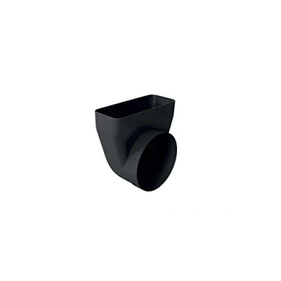 Image de Bosch HEZ9VDSI1 Accessoire d&#039;installation/Adaptateur rond plat 90 / Noir/pour appareils avec sortie d&#039;air ronde verticale