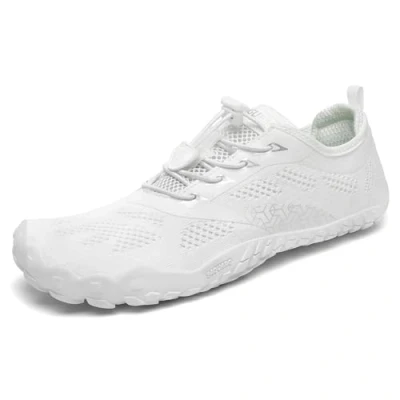 Image de SAGUARO Chaussures Minimaliste Homme Barefoot Shoes Femme Pieds Nus Respirant Chaussure Trail Antidérapantes Randonnée pour Semelle Zero Drop Blanc,GR.42