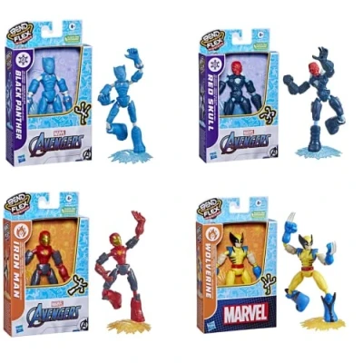 Image de Hasbro Figurine Avengers Bend and Flex Missions 15 cm avec Accessoire 4 Mod. sdos, Multicolore (F40085L0)