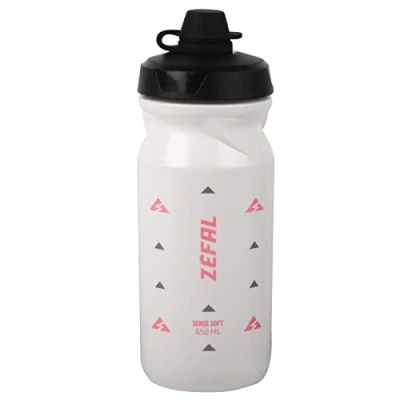 Image de ZEFAL Sense Soft 65 No Mud Bidon Velo Gourde VTT Avec Protection De La Tetine Eau Sport Sans BPA Blanc, 650ml