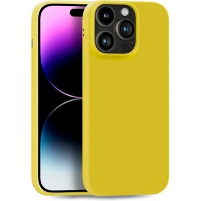 Image de MyGadget Coque pour iPhone 14 Pro Max Case TPU Souple Cover Protection Extra Fine &amp; Légère Étui Coloré Anti Choc et Rayures Jaune