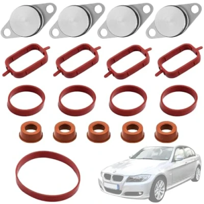 Image de Twowinds Bouchon Collecteur Admission (22mm) Compatible avec BMW E87 E46 E90 E39 E60 E61 E65 E83 E53 Supprimer Clapet Suppression Volets Papillon Joint (4 bouchons + 14 joints)
