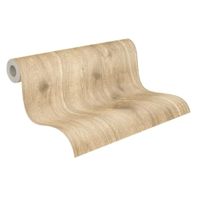 Image de A.S. Création Papier peint adhesif bois en marron et beige tasseau de pour différents espaces 10,05 m x 0,53