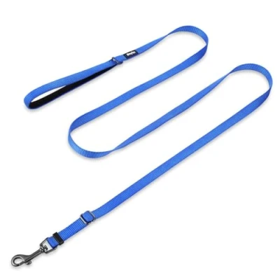 Image de Hyhug Laisse de Longueur réglable améliorée avec poignée en Nylon à Usage Durable et Doublure néoprène Super Doux pour Chiots. (Petit Modèle S, Bleu Royal)
