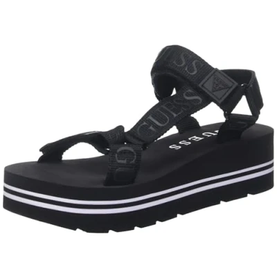 Image de GUESS Femme Avin Sandale cale, Noir, 42 EU