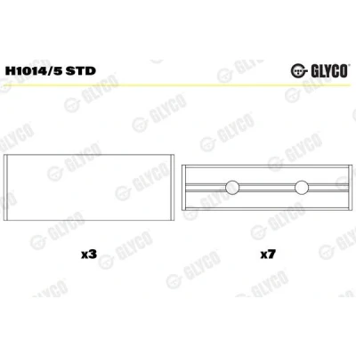 Image de GLYCO H1014/5 STD Coussinet de vilebrequin RENAULT: CLIO 2, Kangoo I, MEGANE 1 Coach, DACIA: Logan I MCV, Sandero