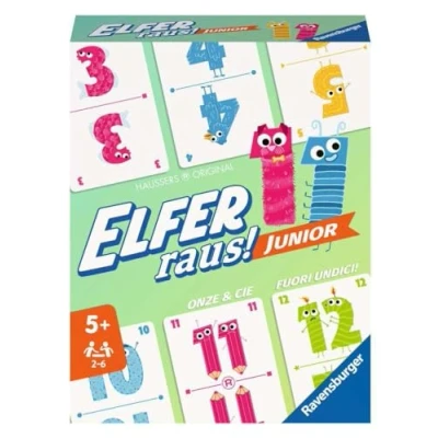 Image de Ravensburger 20760 Cartes 2 à 6 Joueurs, Jeu partir de 5 Ans pour Enfants et Adultes, Espace des Chiffres 1 20, Elfer Raus Junior 2023, 20947, Multicolore, Einzelpack