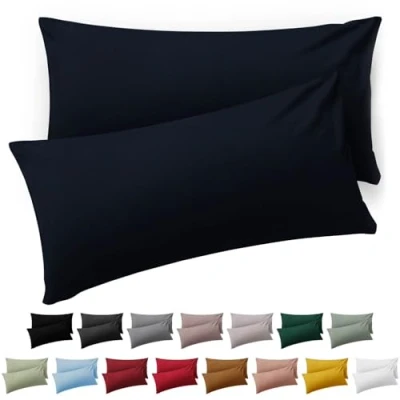 Image de Blumtal Taie Oreiller 50 x 70 Lot de 2 Housse Coussin Microfibre Taies d&#039;oreillers avec Fermeture enveloppe, certifiée Oeko Tex, Extra Douce et Lavable Bleu foncé