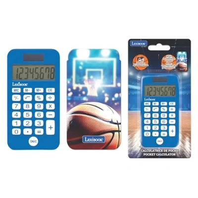 Image de Lexibook, Basketball, Calculatrice de Poche avec Couvercle Protection, Fonctions Classiques et évoluées, à Piles Solaire, C45BA