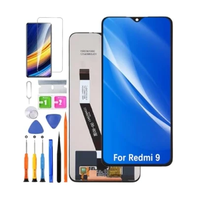 Image de HLYGZX Écran de rechange d&#039;origine pour Xiaomi Redmi 9 LCD, M2004J19G M2004J19C LCD tactile Digitizer Assembly Kit pièces réparation