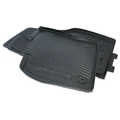 Image de Skoda Kodiaq 566061502A Lot de 2 Tapis Sol Avant en Caoutchouc pour Toutes Saisons Noir