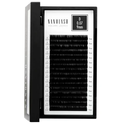 Image de extensions de cils Nanolash faux pour extension professionnelle, volume (0.07 D, 9mm)