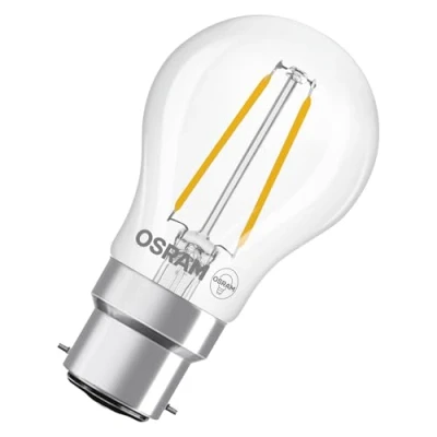 Image de OSRAM Lampe LED Star mini sphère P25 filament, 2700 K blanc chaud, 1,8 W, B22d, transparente, 250 lm, 15 000 h, pour lampes de table, décoratives, éclairage d&#039;accentuation