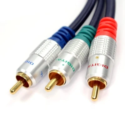 Image de kenable Pur cuivre desoxygéné Blindé Component YUV Vidéo RGB câble 3 RCA Cinch 1 m [1 mètre/1m]