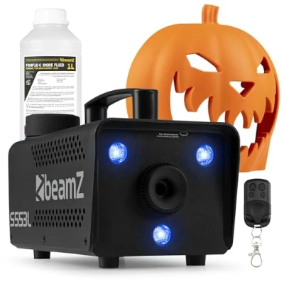 Image de Machine à Fumée Halloween avec Citrouille Animée, Rires Diaboliques et Effets Lumineux Ambiance Effrayante pour une Soirée Unique, Exclusivité 2024 1L de Liquide Supplémentaire