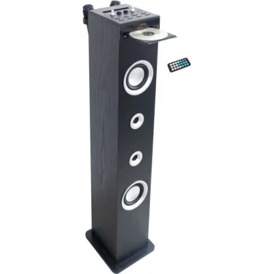 Image de Tour de son HP49CD Bluetooth Lecteur CD et fonction Karaoké 100W Radio FM Port USB Entrée aux in Noir Neuf