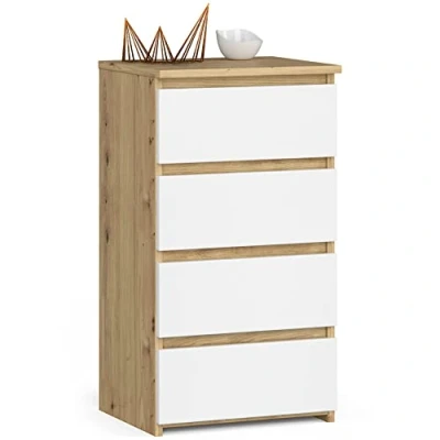 Image de AKORD Commode Tiroirs à roulettes Fonctionnel Idéal en Set Robuste Design Universel Chêne Artisan