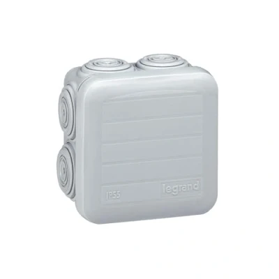 Image de 092005 Boîte de dérivation carrée Plexo dimensions 65x65x40mm 7 entrées gris RAL 7035 Legrand