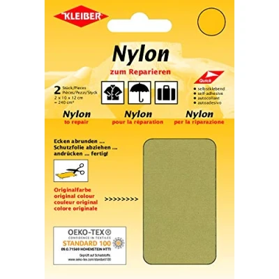 Image de Kleiber &amp; Co KG Lot de 2 rustines réparation Autocollantes en Nylon imperméable (10 cm x 12 chacune) Beige, 10 Centimeters