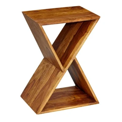 Image de FineBuy Table d&#039;appoint Bois Massif Sheesham 43 X 60 30 cm Basse Salon Bout de canapé est en Forme