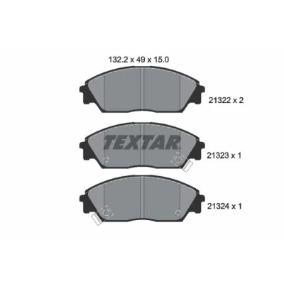 Image de TEXTAR 2132201 Jeu de plaquettes frein avec indicateur d&#039;usure HONDA: CIVIC 6 Fastback, CRX 2, PRELUDE 3