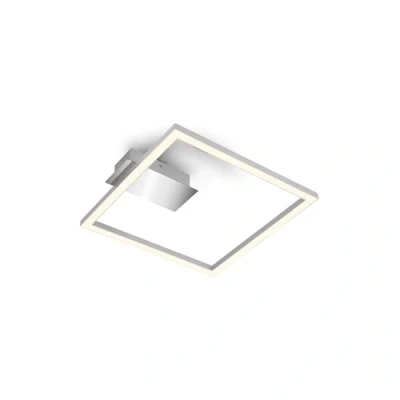 Image de BRILONER plafonnier LED Frame, avec couleur de lumière blanc chaud, lampe 14W, salon, chambre à coucher, 265x250x45 mm (LxlxH), chrome mat