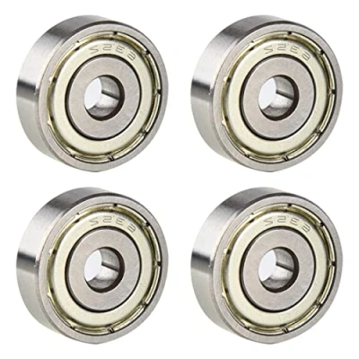 Image de LIUJZZJ 4 Pièces 608 ZZ Roulements à Billes roller Longboard Convient pour ABEC Utilisé les patins planches roulettes scooters（8 mm x 22 7 mm）