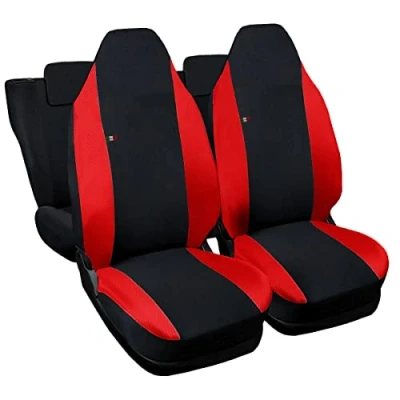 Image de Housses de sièges compatibles avec avant entiers tête intégrée. pour auto en différentes couleurs (noir bleu foncé) rouge)