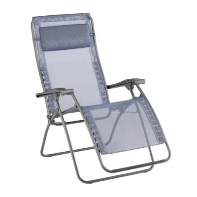 Image de LAFUMA MOBILIER Fauteuil Relax Zéro Gravité RSXA CLIP Chaise Longue Pliante Terrasse et Jardin Toile Batyline Résistante Transat Multiposition, Tout Confort, Fabriqué en France Bleu OCEAN