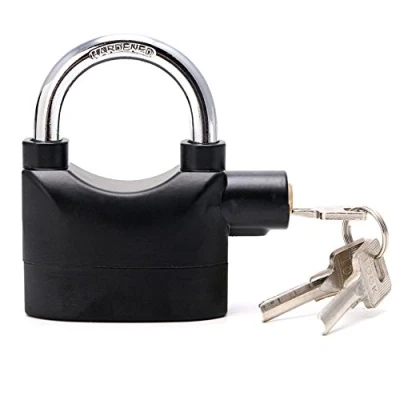 Image de TRIXES Cadenas Résistant aux Intempéries Robuste à Courte Manille avec Alarme 110 Db
