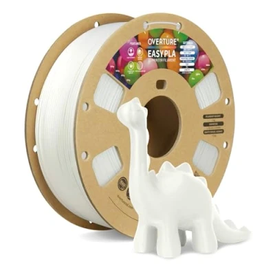 Image de OVERTURE EASY PLA Filament 1.75 mm, d&#039;imprimante 3D 1kg (2.2 lb), Précision dimensionnelle de +/ 0,02mm(Easy Blanc)